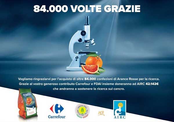 Airc e Carrefour, per la ricerca raccolti 42mila euro