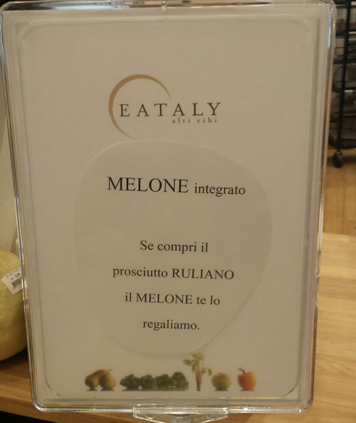 Cross selling Eataly - comunicazione sul melone