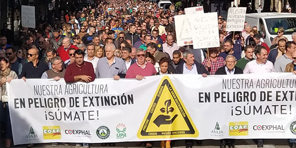 Spagna, 20mila agricoltori in piazza: rischiamo l'estinzione